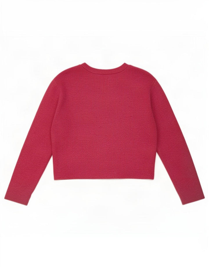 Top corto oversize da donna Zara a maniche lunghe UK 10 piccolo cotone rosa
