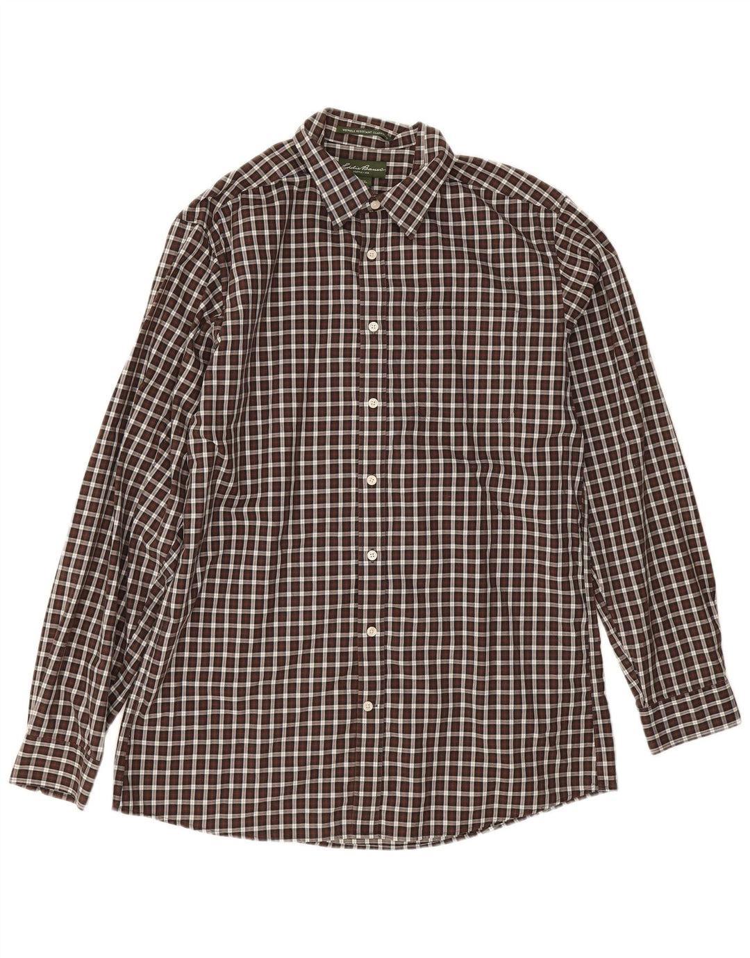 Eddie Bauer Camicia da uomo alta dalla vestibilità classica, grande in cotone a quadretti marrone