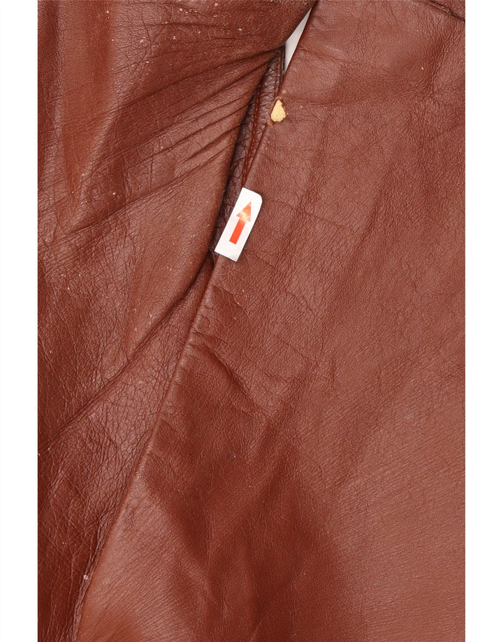 Giacca in pelle vintage da uomo UK 40 grande in pelle marrone