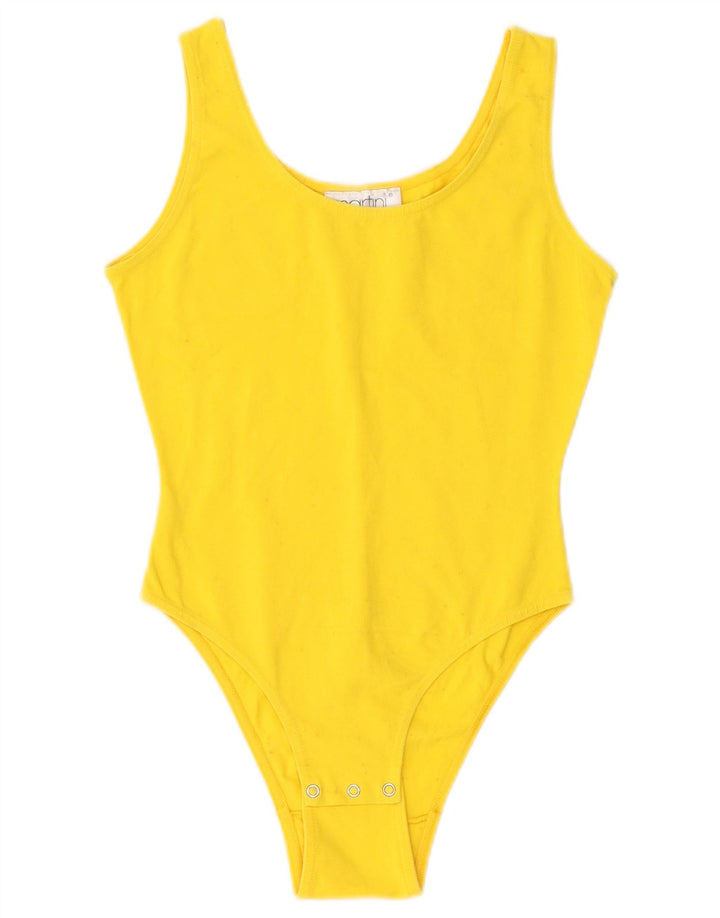 Body vintage da donna UK 6 XS giallo