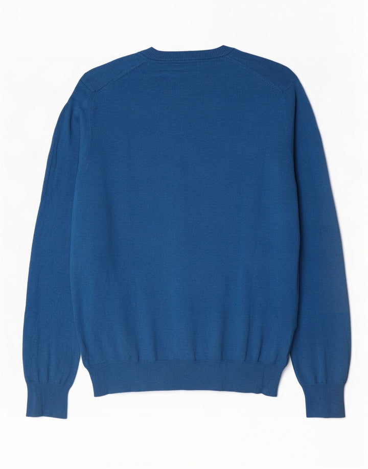 Maglione maglione con scollo a V da uomo Marks & Spencer grande cotone blu