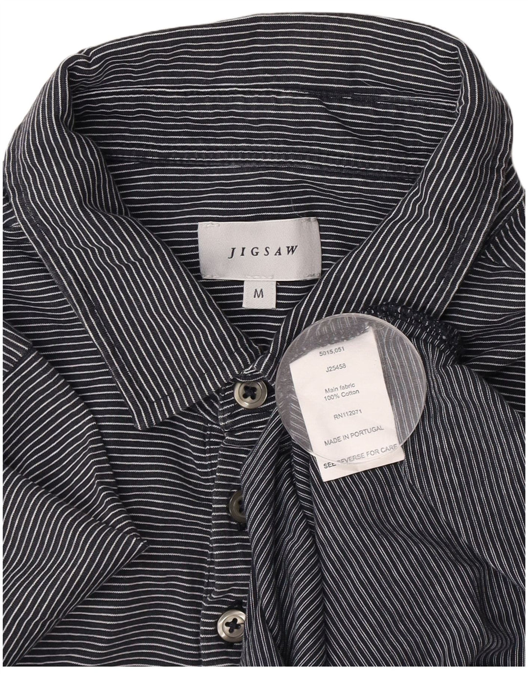Polo da uomo Jigsaw in cotone gessato medio blu navy
