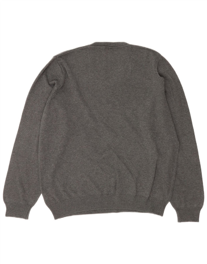 Maglione da uomo Marks & Spencer vestibilità regolare con scollo a V, grande cotone grigio
