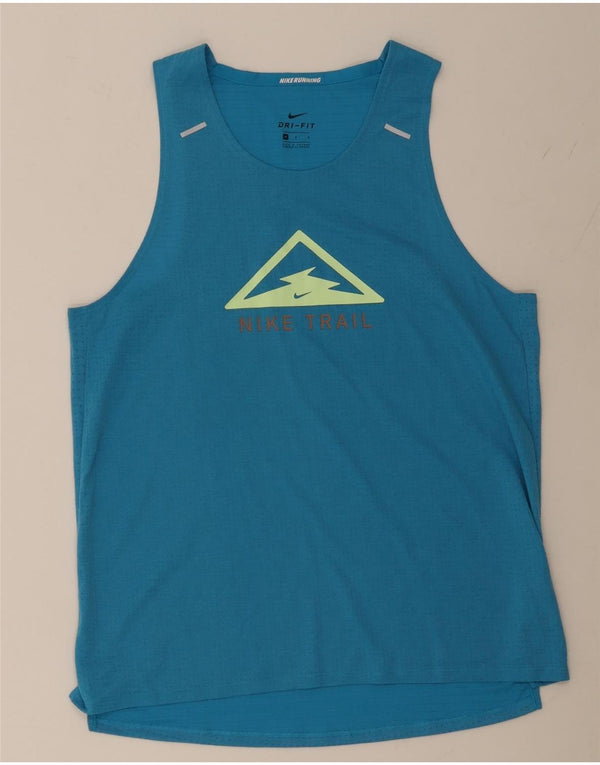 Canotta grafica da uomo NIKE Dri Fit blu medio