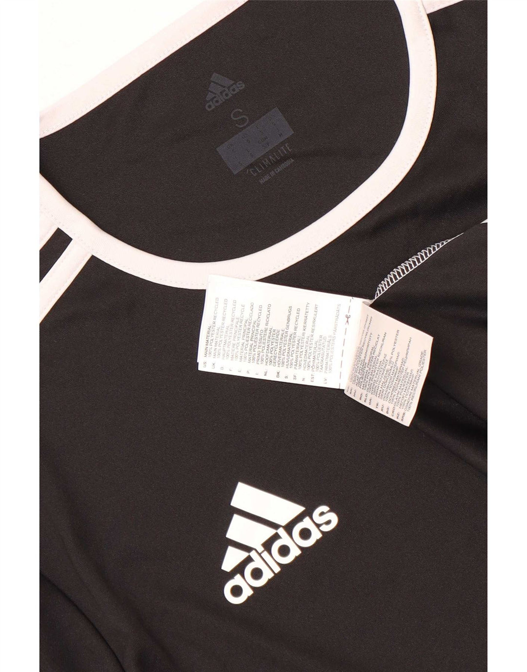 T-shirt Adidas Climalite da uomo, piccola, in poliestere color block nero