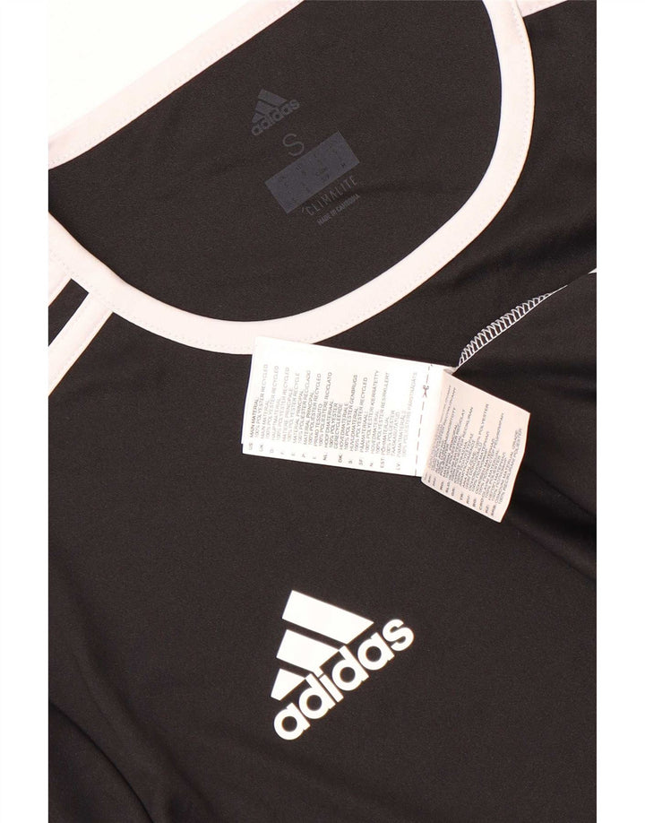 T-shirt Adidas Climalite da uomo, piccola, in poliestere color block nero