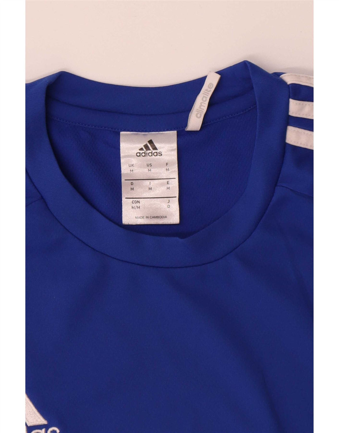 T-shirt Adidas Climalite da uomo Top in poliestere blu medio