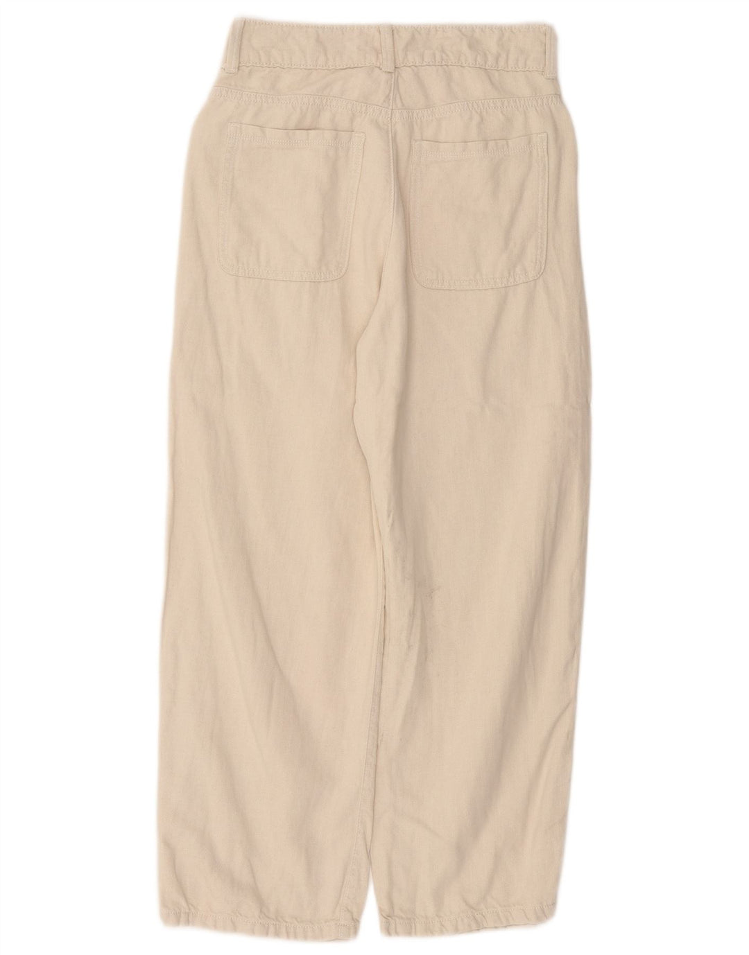 Pantaloni cropped larghi a vita alta da donna ZARA EU 36 XS W26 L25 Beige