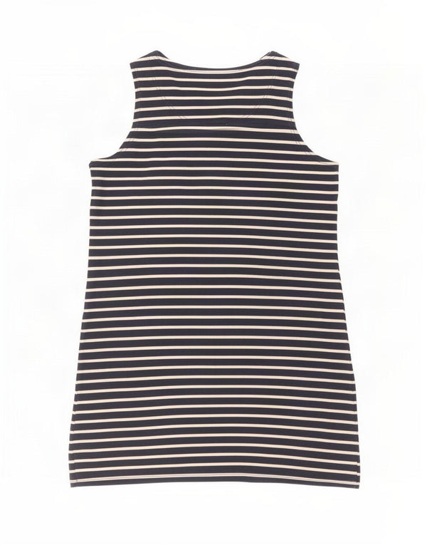 Abito T-shirt senza maniche da donna Joules UK 20 2XL Cotone a righe blu navy