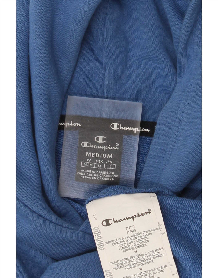 Felpa con cappuccio da uomo Champion in cotone blu medio