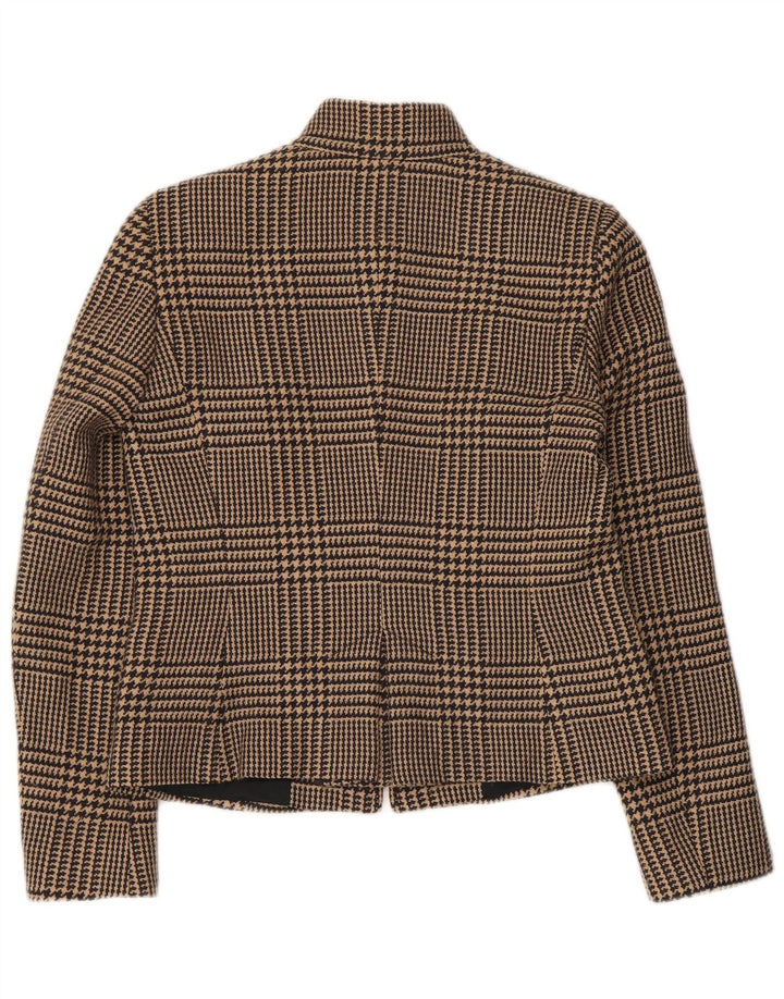 Giacca blazer con zip intera da donna Intrend UK 12 pied de poule marrone medio