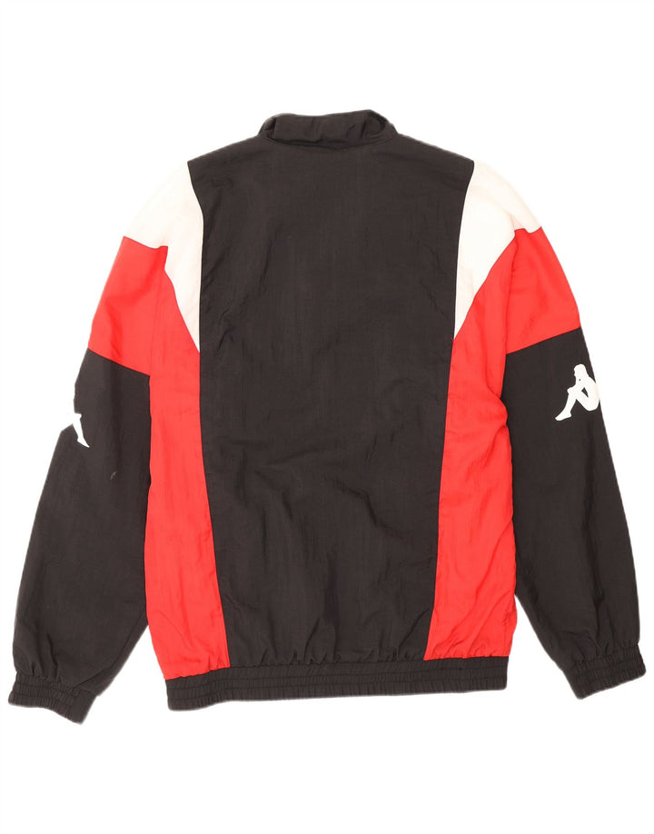 Giacca da tuta grafica da uomo Kappa Small Black Colourblock in poliammide