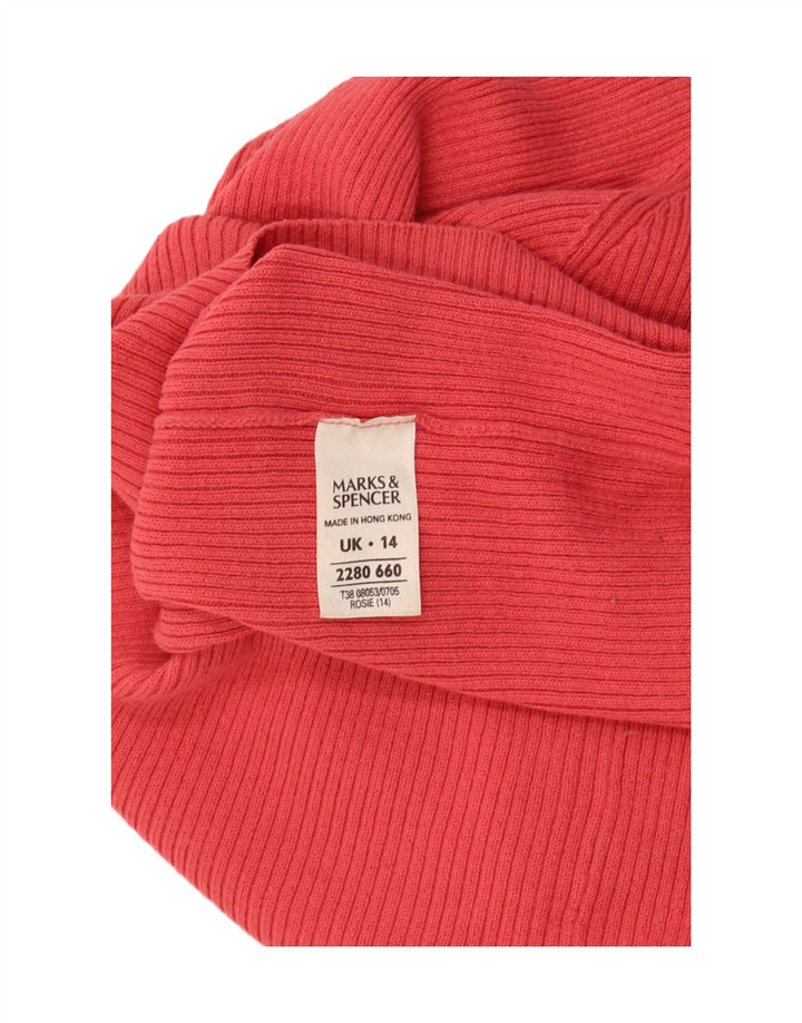 Maglione corto da donna Marks & Spencer con collo alto UK 14 rosso medio