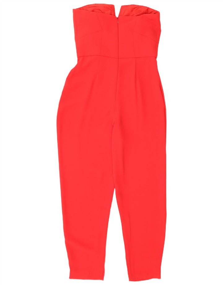 TOPSHOP Womens Strapless Jumpsuit UK 10 Small Red