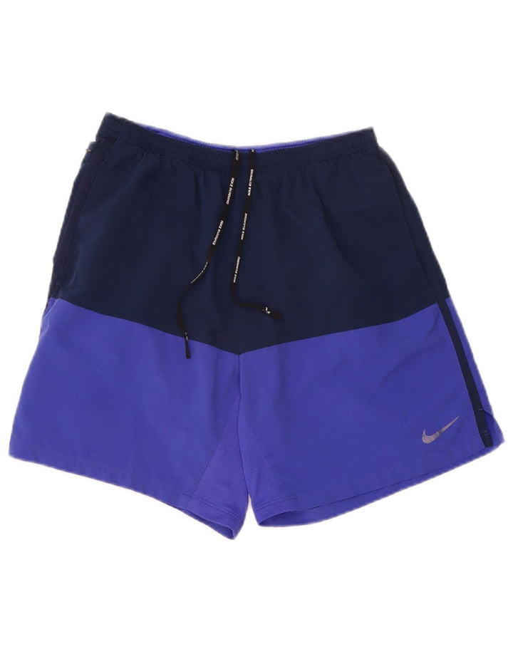 Pantaloncini sportivi da uomo Nike Medium in poliestere color block blu navy