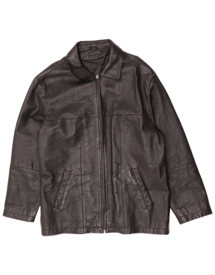 Giacca in pelle da uomo Angelo Litrico UK 36 piccola in pelle nera