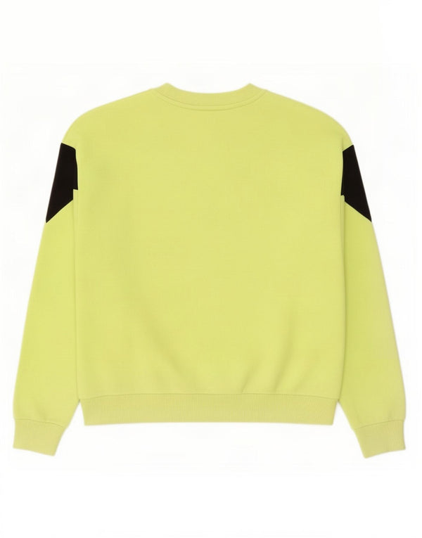 Felpa corta da donna Puma UK 14 blocco colore giallo medio