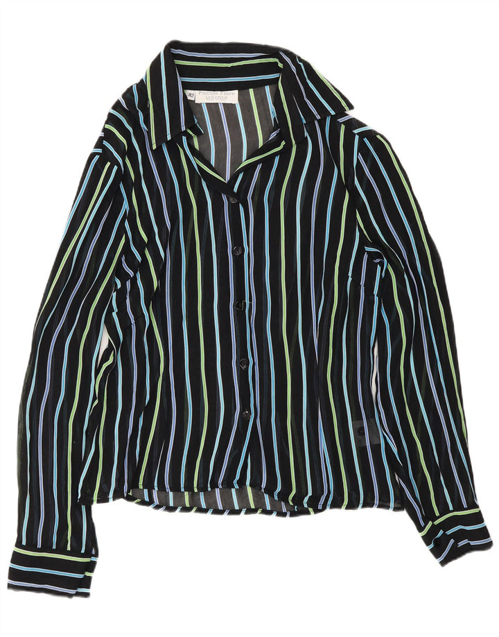 Camicetta trasparente da donna vintage IT 42 a righe nere medie