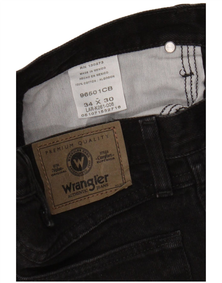 Jeans dritti da uomo Wrangler W34 L30 cotone nero