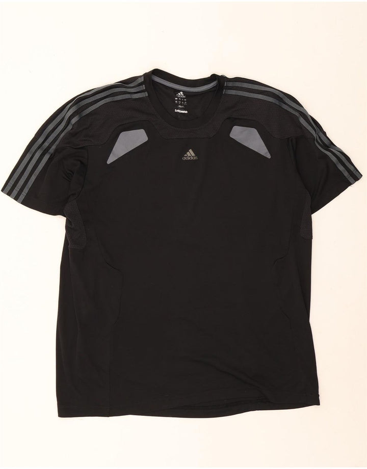 T-shirt Adidas Climalite da uomo Top XL poliestere color block nero