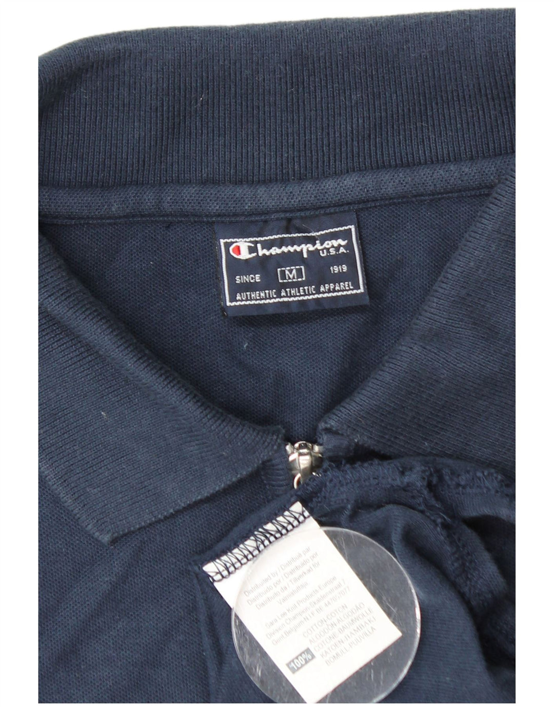 Polo da uomo CHAMPION in cotone blu navy medio