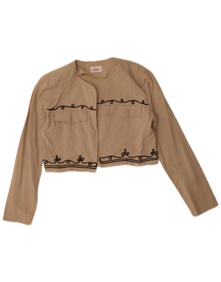 Giacca Bolero Crop da donna Laura Biagiotti UK 12 Beige medio
