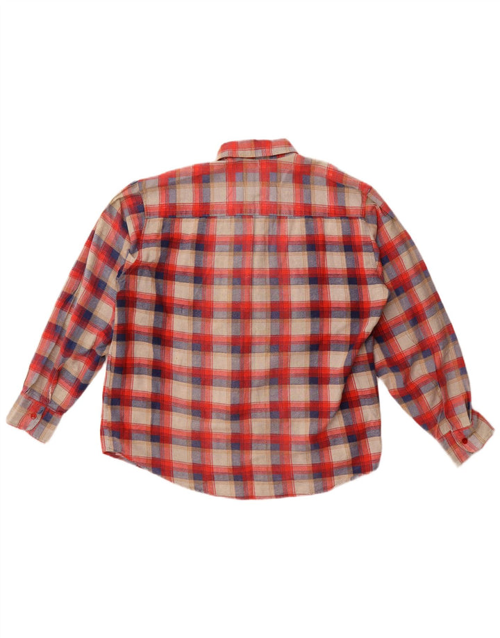 Camicia da uomo in flanella John Peel in cotone a quadri rosso medio