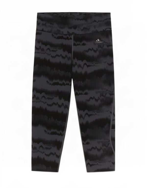 Adidas Womens Capri Leggings UK 8/10 Small Grey Tie Dye Polyester