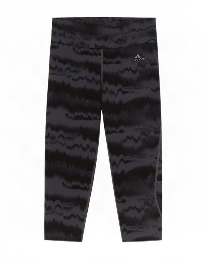 Leggings Capri da donna Adidas UK 8/10 Small Grigio Tie Dye Poliestere