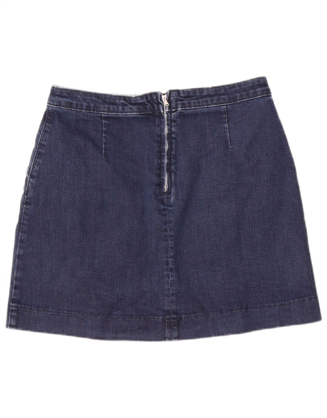 Gonna in denim da donna Oasis UK 12 media W28 cotone blu navy