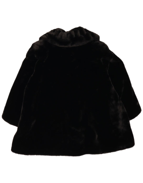 Cappotto oversize vintage in pelliccia sintetica da donna UK 18 XL poliestere nero
