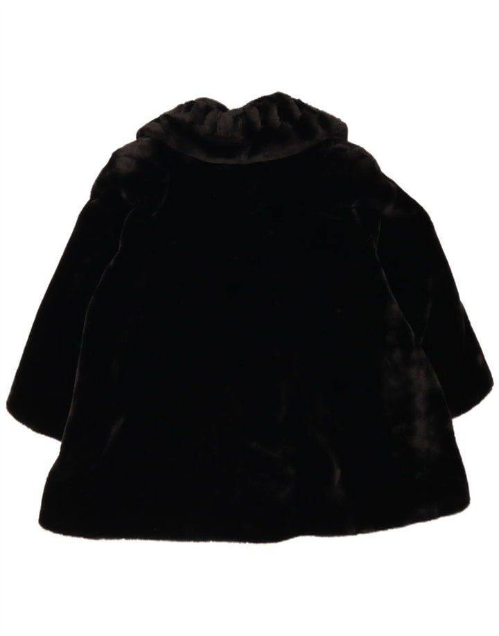 Cappotto oversize vintage in pelliccia sintetica da donna UK 18 XL poliestere nero