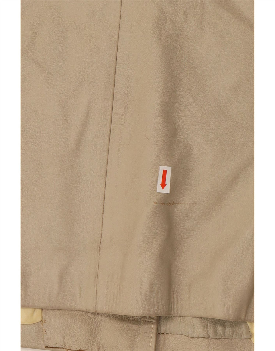VINTAGE Womens Leather Jacket UK 10 Small Beige Vintage Vintage and Second-Hand Vintage from Messina Hembry 