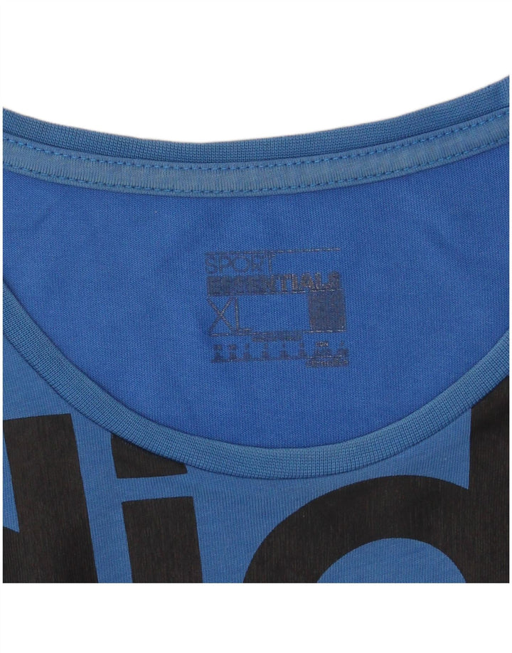 Maglietta grafica Adidas Climalite da uomo XL blu