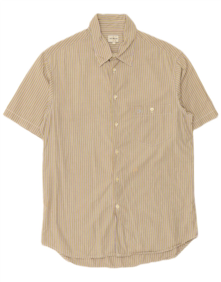 CALVIN KLEIN JEANS Mens Short Sleeve Shirt Large Multicoloured Check