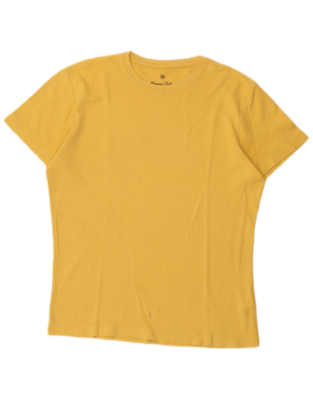 T-shirt da uomo vestibilità regolare Massimo Dutti in cotone giallo medio