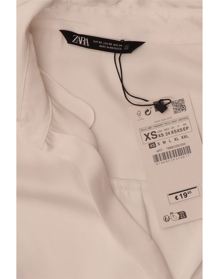 Camicia oversize da donna ZARA UK 6 XS poliestere bianco