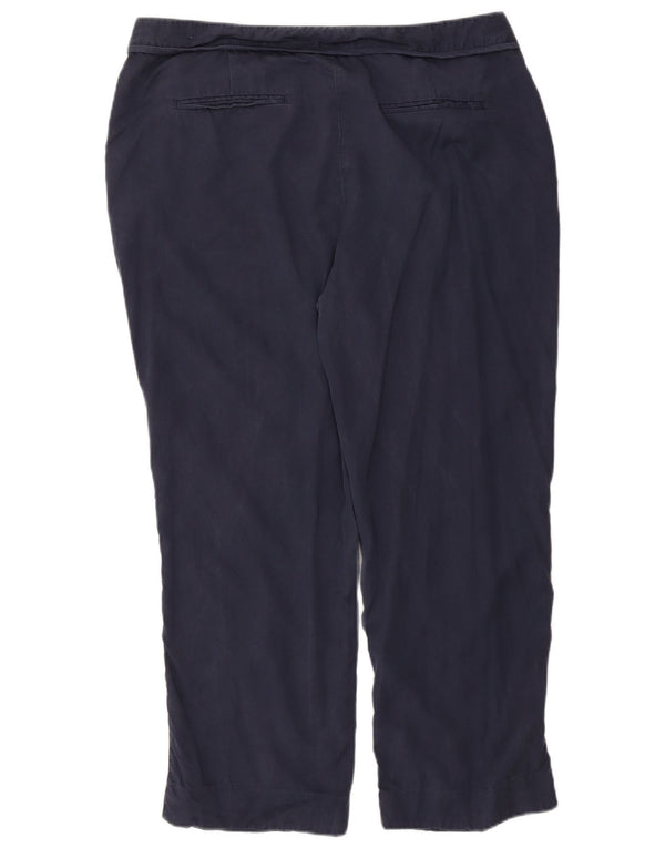 Pantaloni chino dritti da donna Laura Ashley UK 18 XL W38 L27 Blu navy