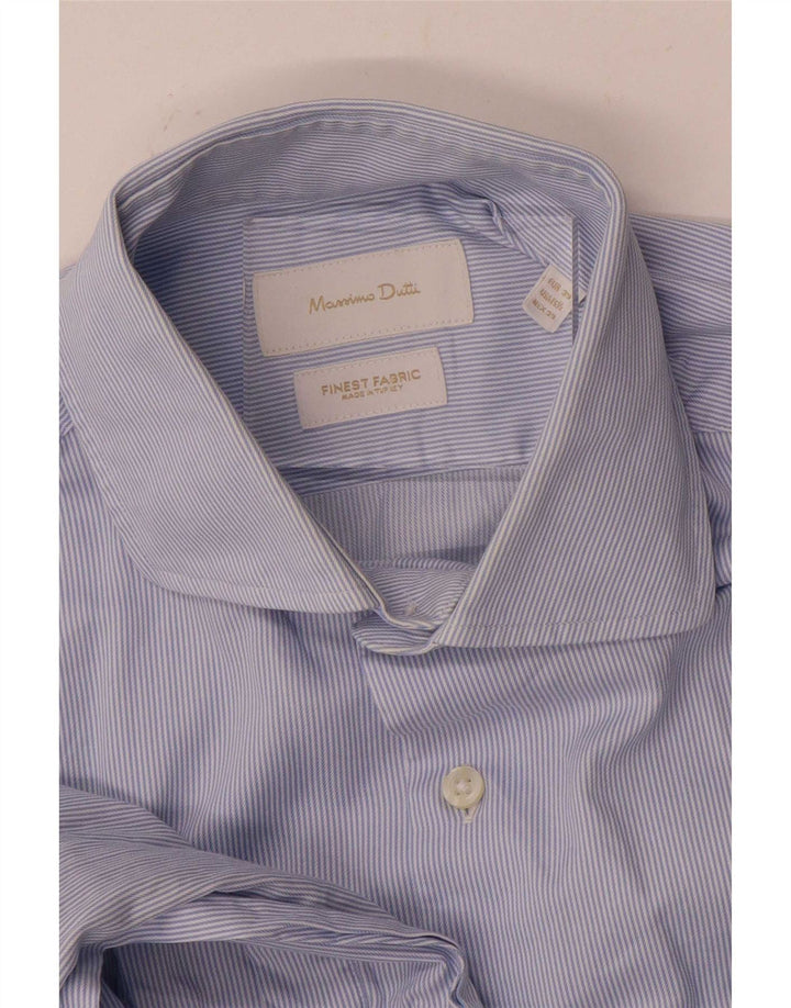 Camicia da uomo Massimo Dutti taglia 39 15 1/2 gessato blu medio