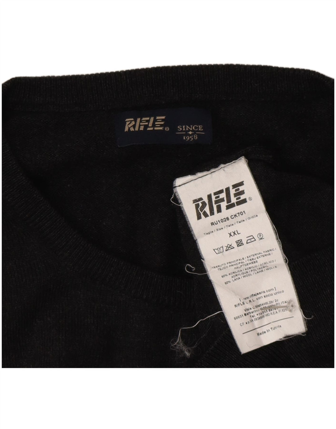 Maglione maglione girocollo da uomo Rifle 2XL grigio acrilico