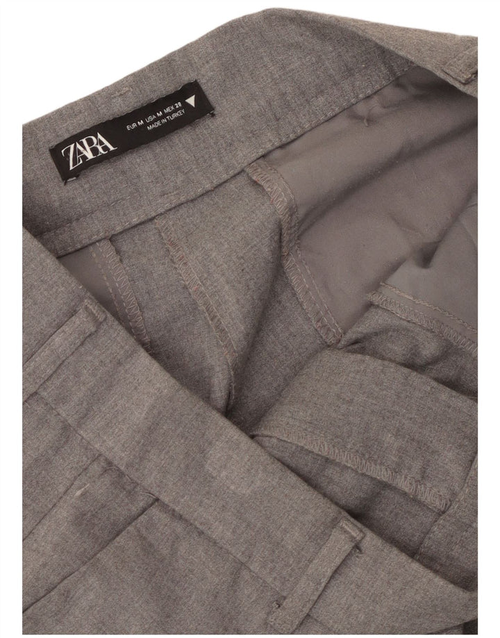 Pantaloni chino a gamba larga da donna Zara medi W30 L30 grigi