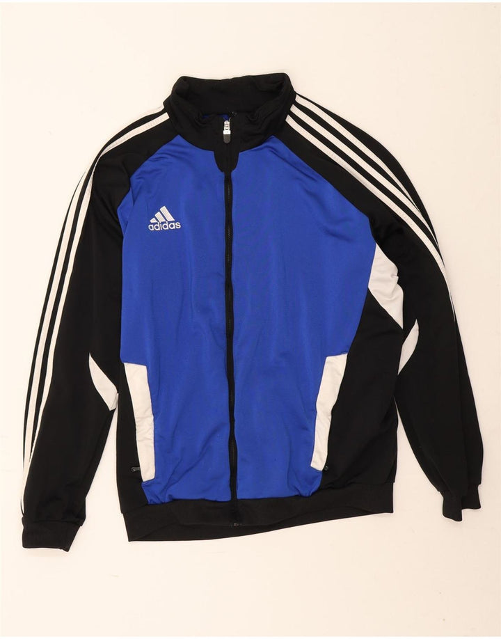 Giacca da tuta da uomo Adidas UK 44/46 Large Blu Colourblock Poliestere