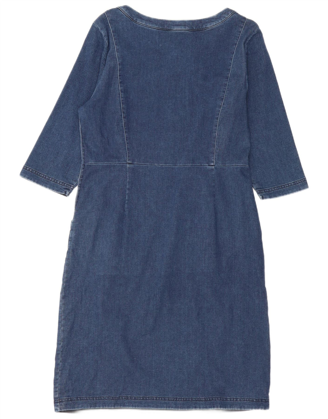 Laura Ashley Abito basic da donna con maniche a 3/4 UK 14 Grande cotone blu