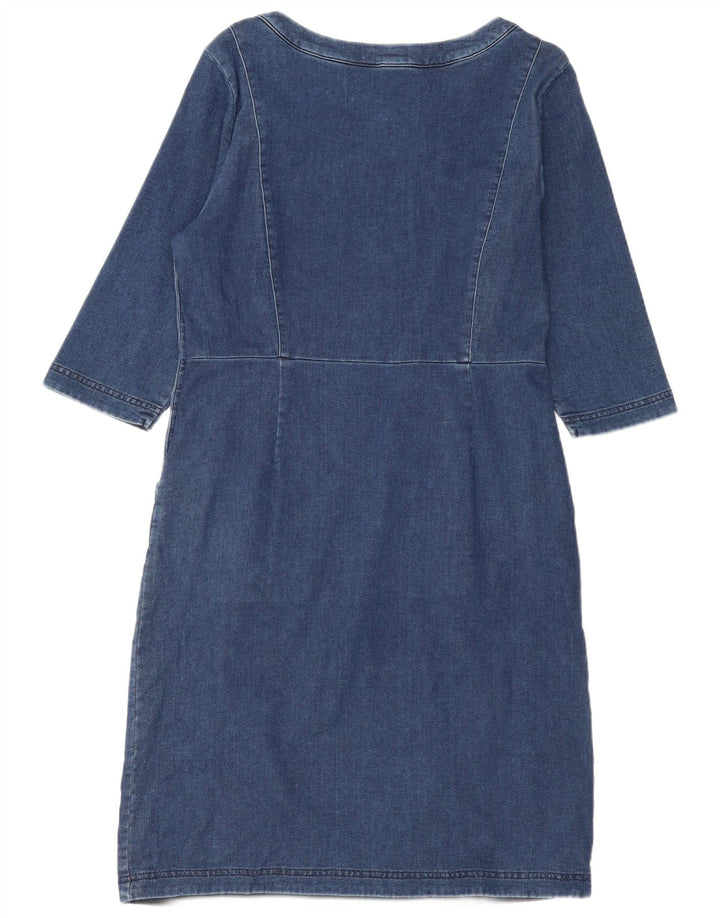 Laura Ashley Abito basic da donna con maniche a 3/4 UK 14 Grande cotone blu
