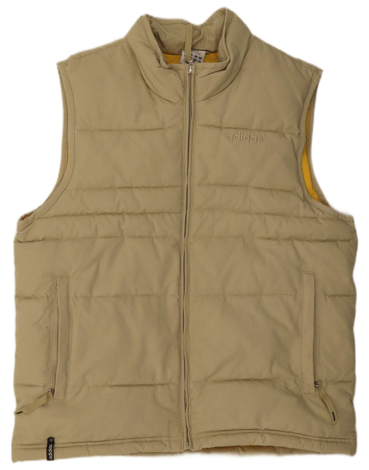 Gilet imbottito da uomo Adidas UK 38 cotone beige medio
