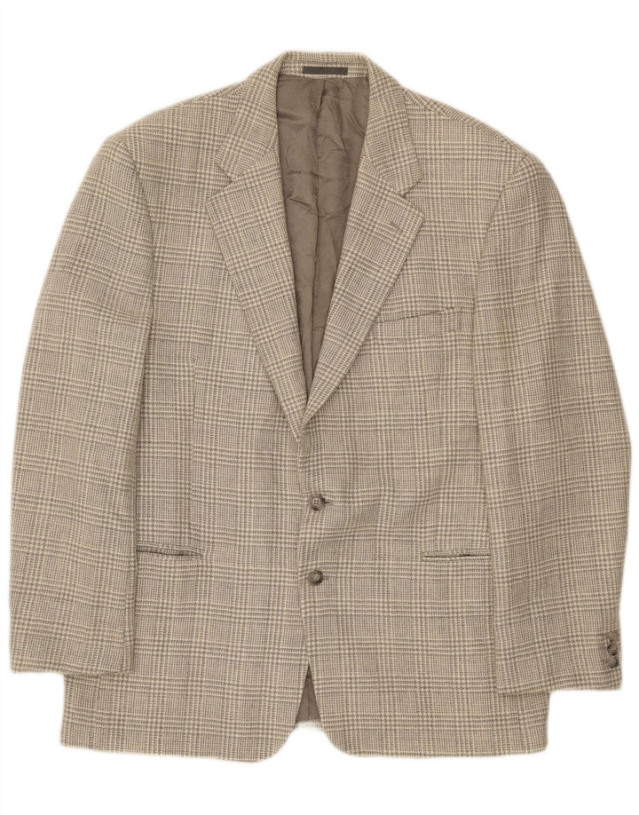 Giacca blazer vintage da uomo a 2 bottoni UK 40 grande pied de poule grigio
