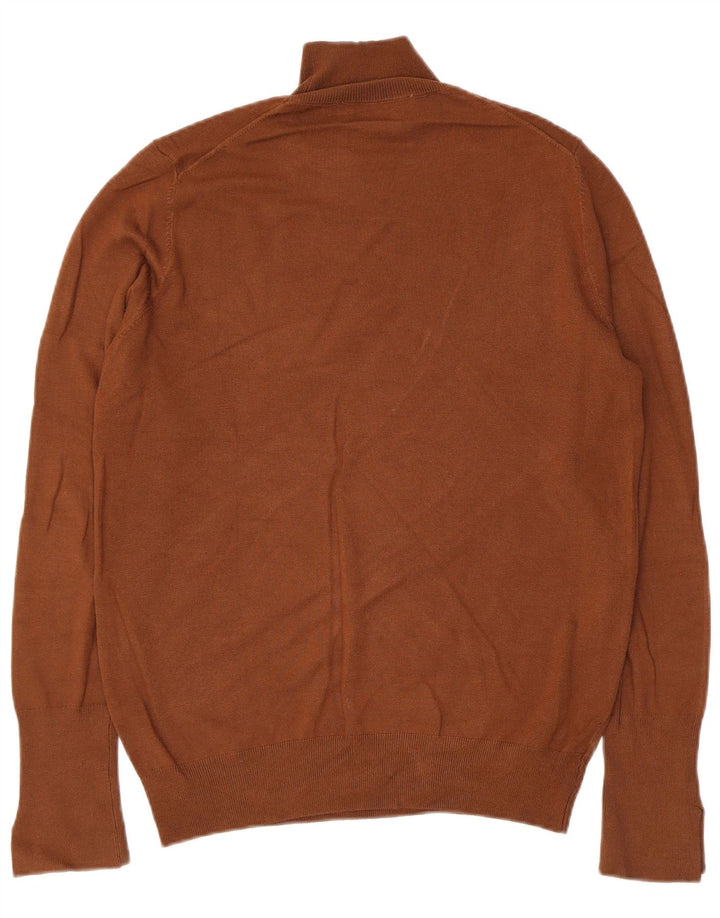 Maglione maglione collo alto da donna Zara UK 14 grande marrone