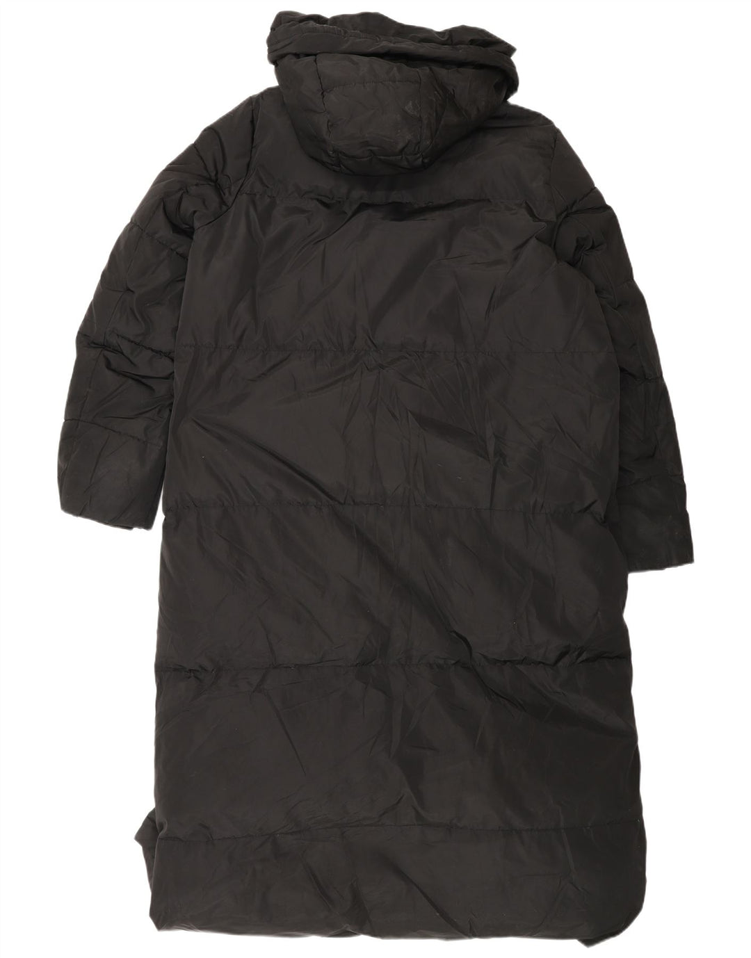 Cappotto imbottito con cappuccio da donna Zara UK 16 grande poliestere nero