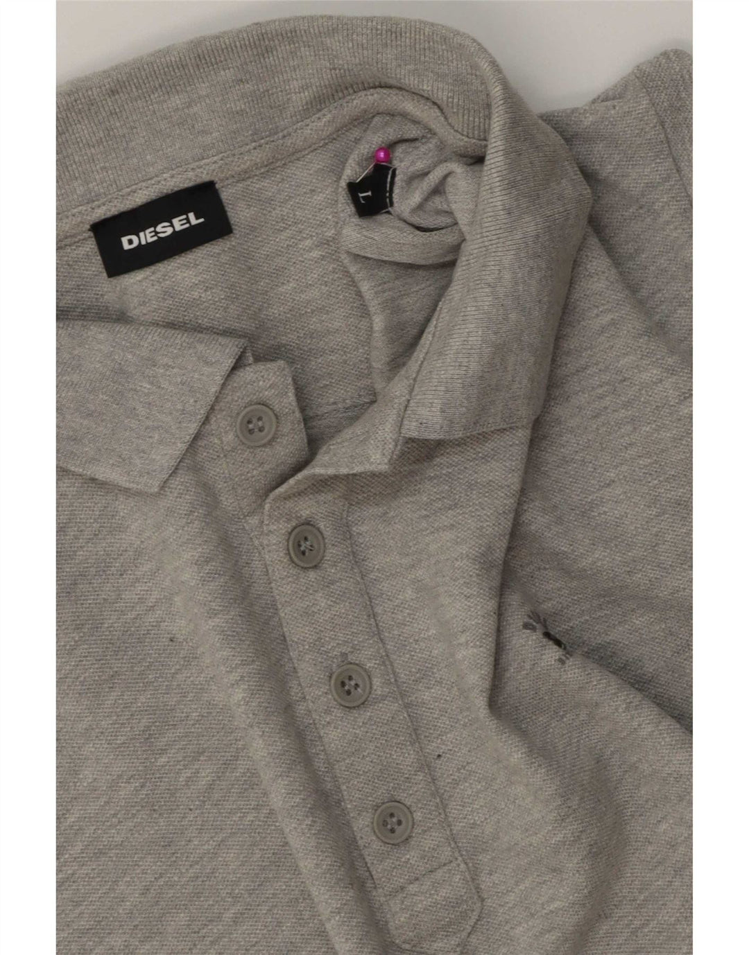 Polo da uomo Diesel Large in cotone grigio