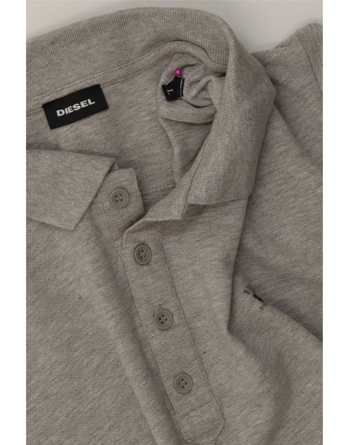 Polo da uomo Diesel Large in cotone grigio